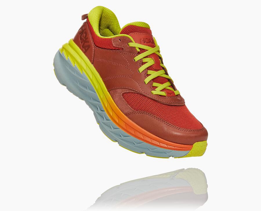 Running Shoes Mens - Hoka One One Bondi L - Red - EUMSNRD-90